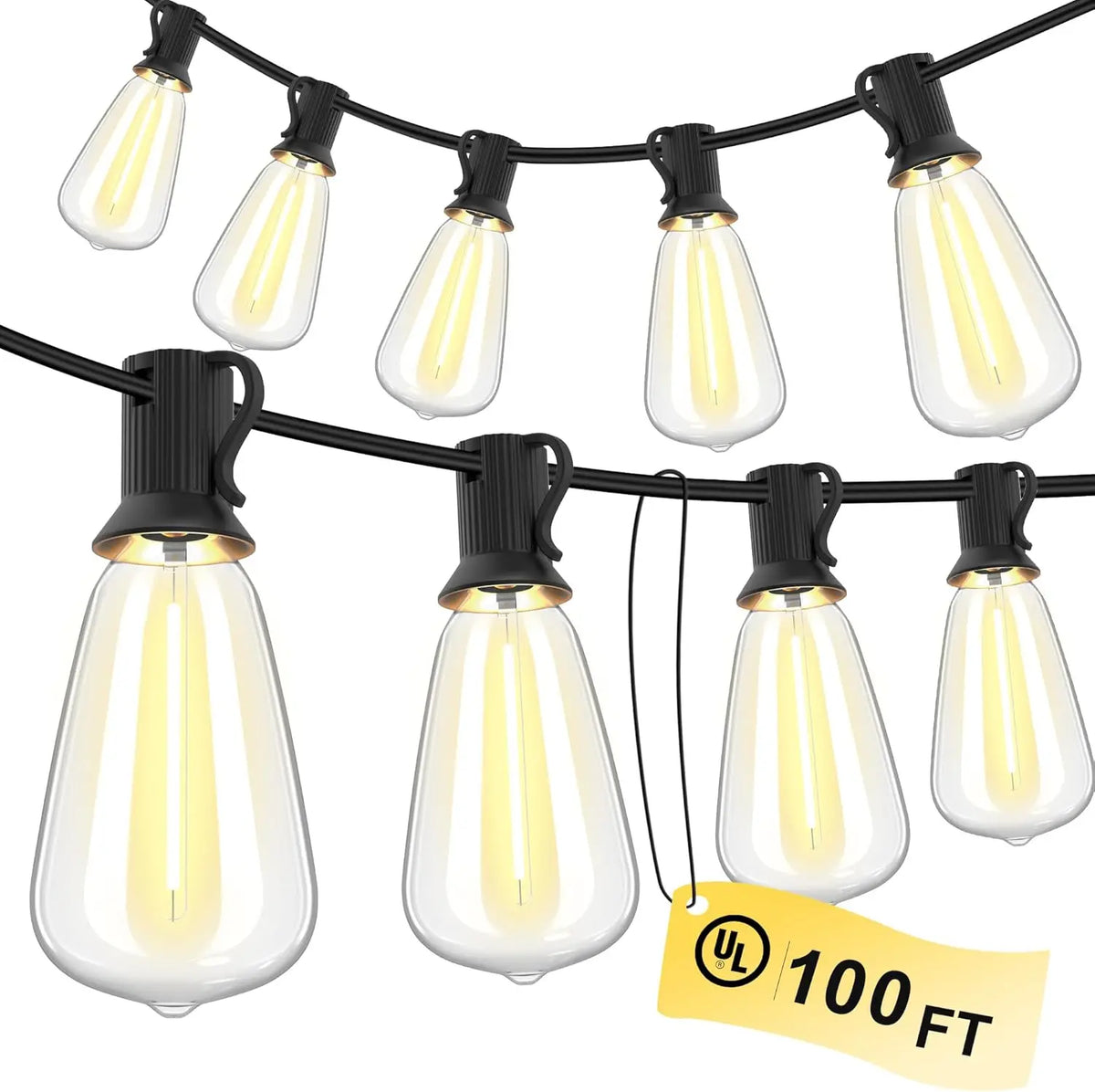 MIMIRGB Waterproof Outdoor LED String Lights With Dimmable Bulbs