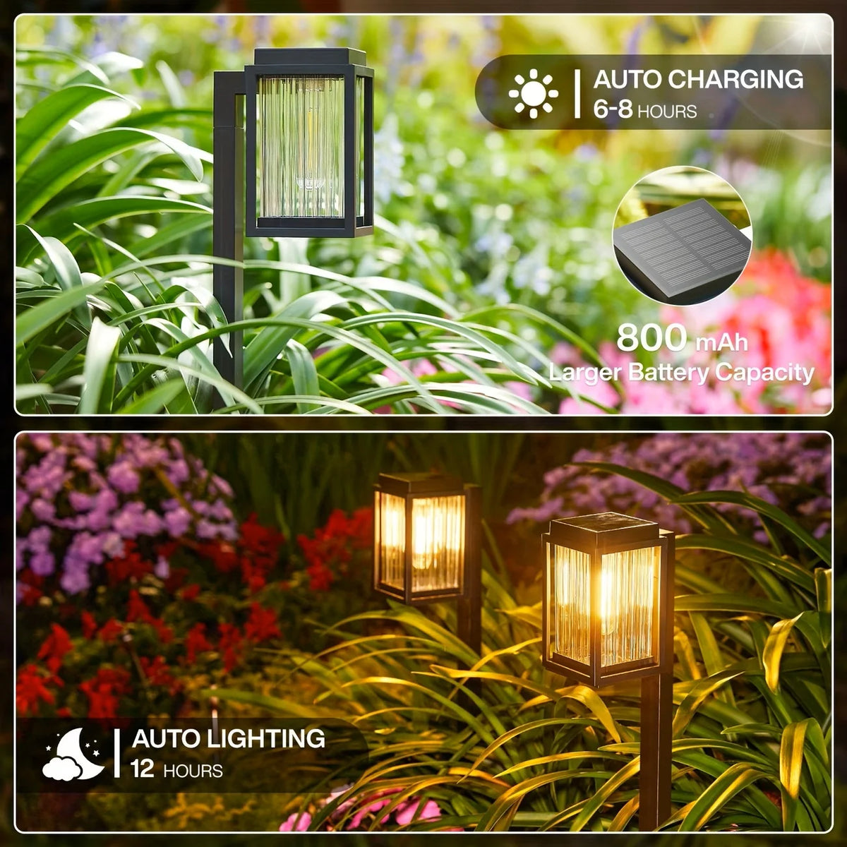 Solar Pathway Garden Lights Outdoor Waterproof LED Landscape Lamps