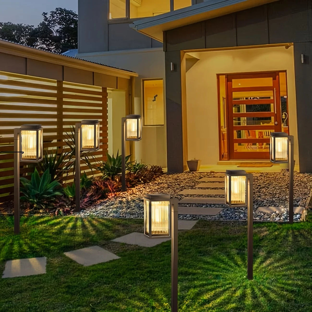 Solar Pathway Garden Lights Outdoor Waterproof LED Landscape Lamps