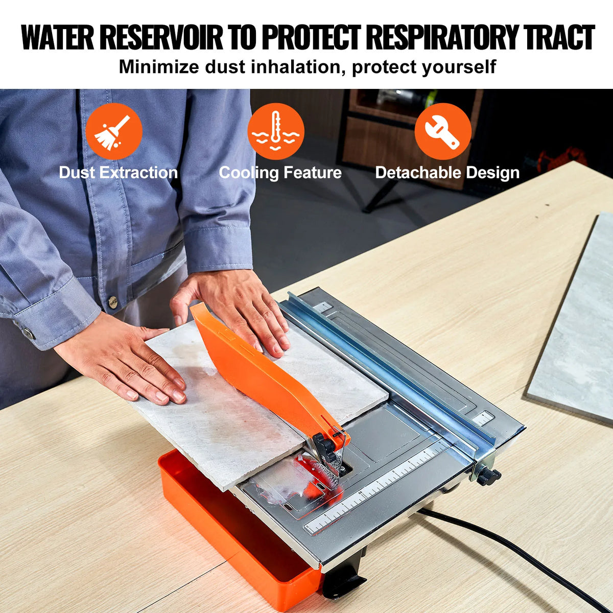 Succebuy Wet Tile Saw With Reservoir And Adjustable Angles