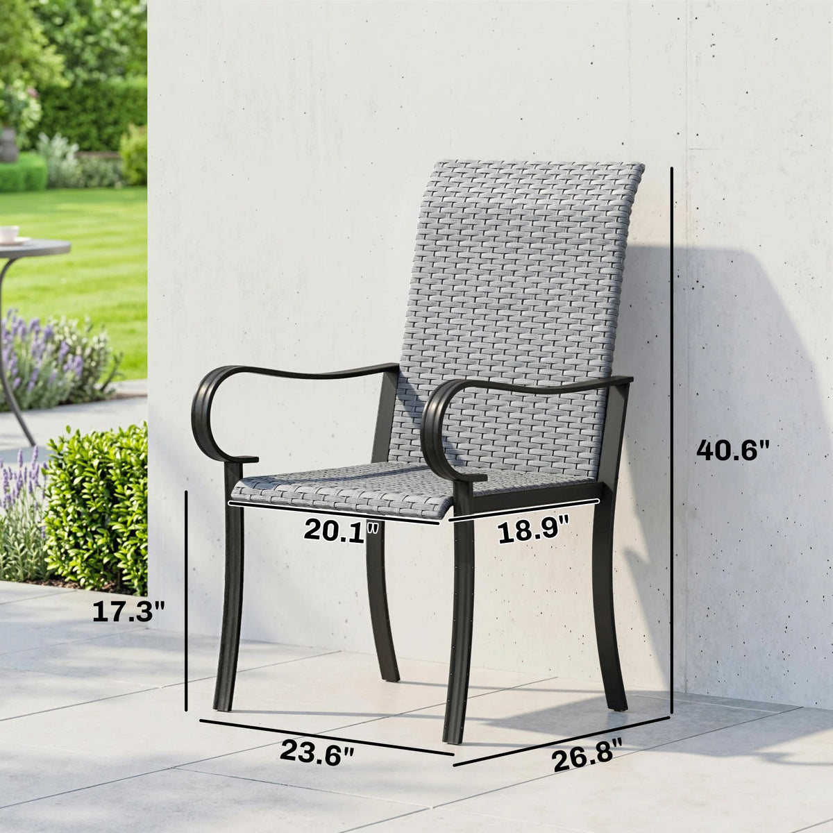 Outsunny Outdoor Wicker Dining Chairs With Armrests Set Of Two