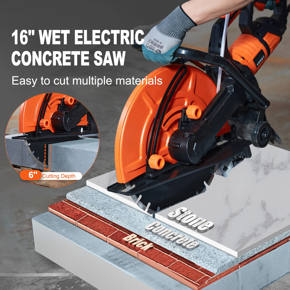 SucceBuy Electric Concrete Wet Disk Saw Professional Cutter