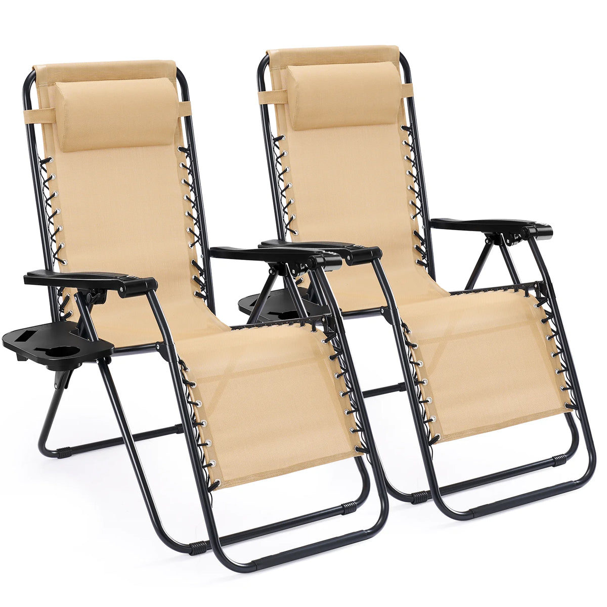 JHK Portable Zero Gravity Recliner Outdoor Folding Lounge Chair