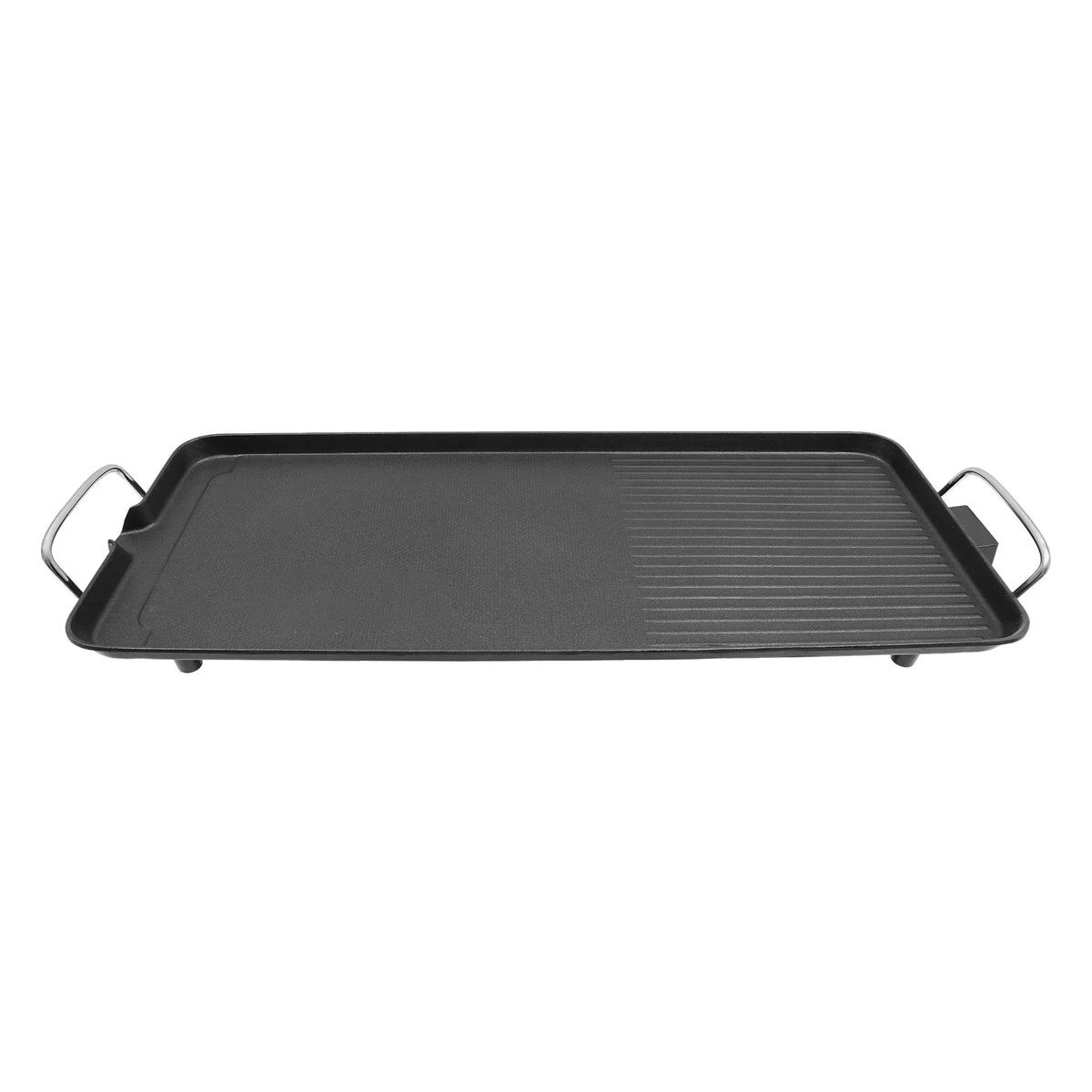Electric BBQ Grill with Non-Stick Coating 26.77" Cooking Area Adjustable Temperature Oil-Catching Design for Indoor/Outdoor