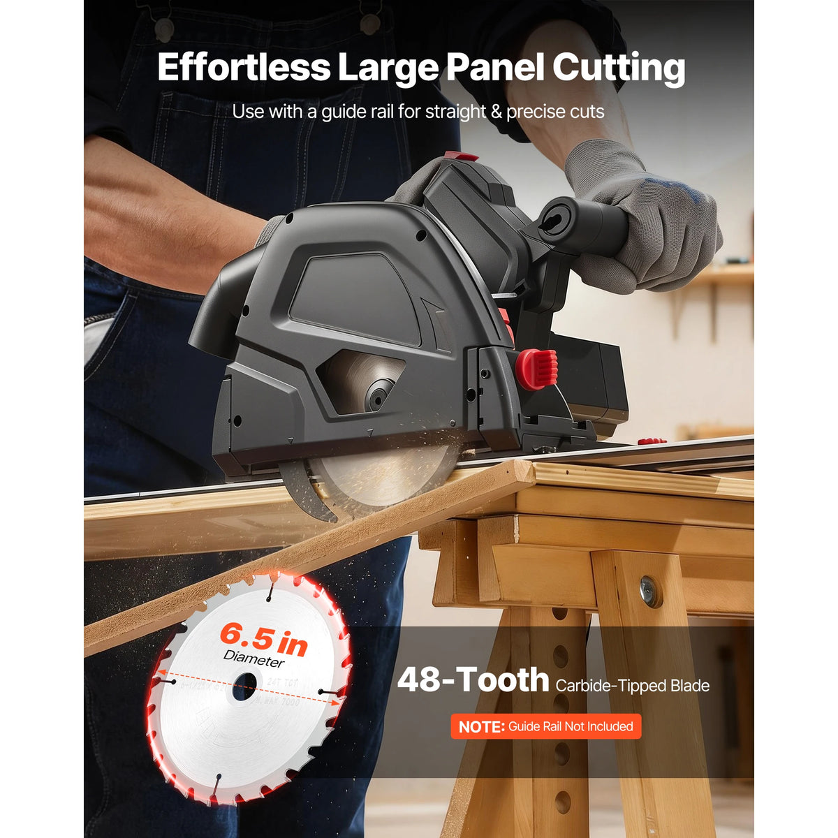 SucceBuy Professional Corded Track Saw With Precision Plunge Cutting