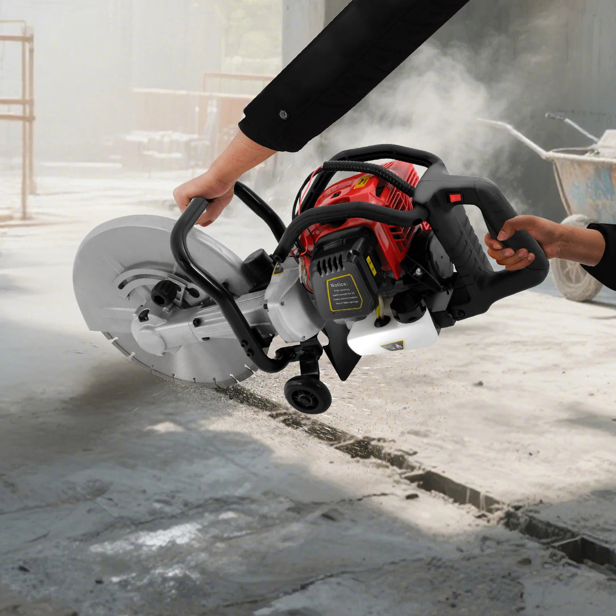 CNCEST 1400W Gas Powered Concrete Cutting Saw for Stone Slotting
