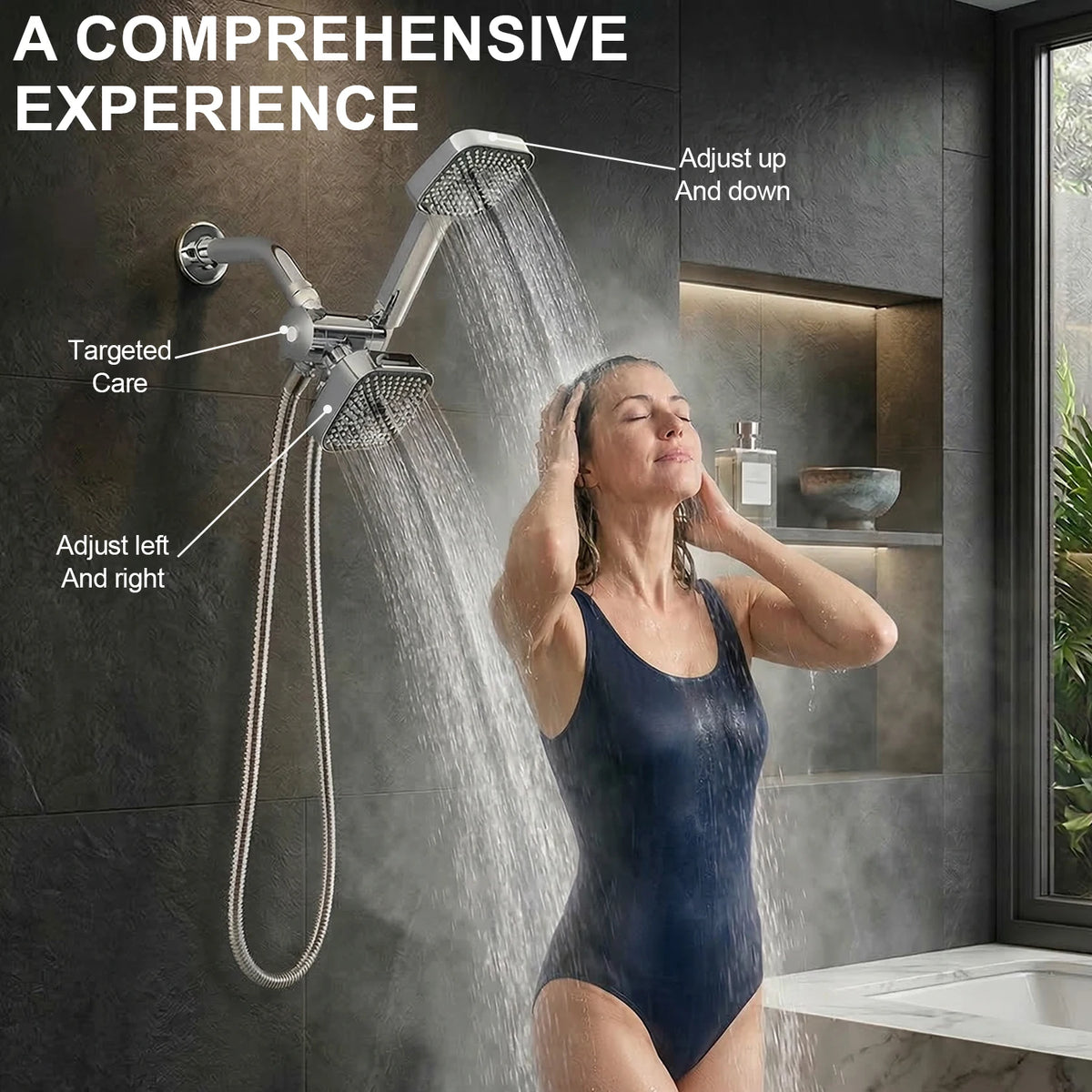 High Flow Wall Mounted Rain And Handheld Shower Set