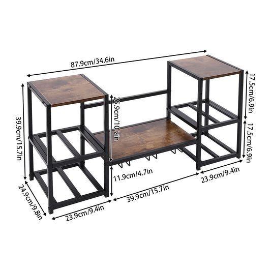 Wall Mounted Wine Rack Storage Display For Home Bar Kitchen