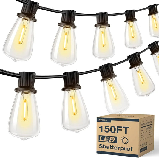 MIMIRGB Waterproof Outdoor LED String Lights With Dimmable Bulbs