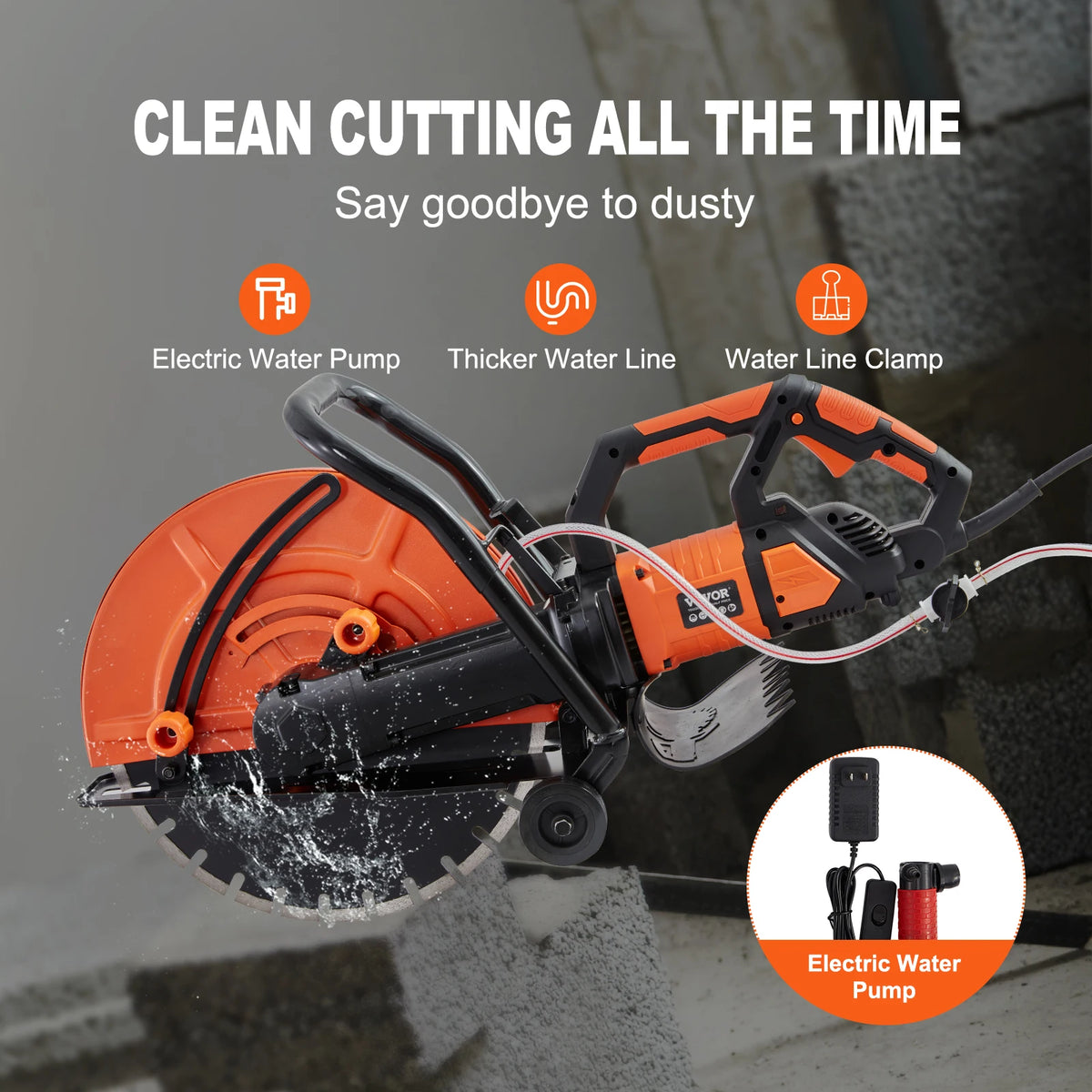 SucceBuy Electric Concrete Wet Disk Saw Professional Cutter